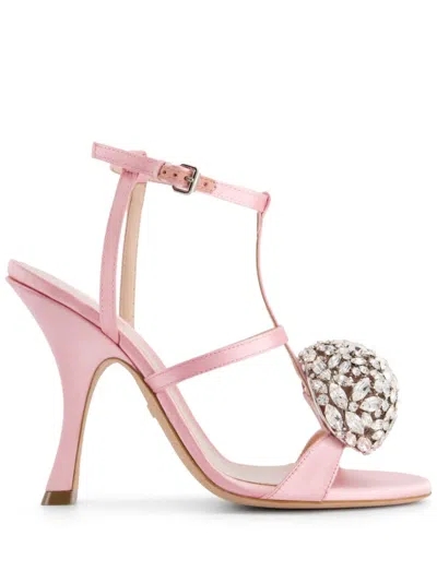 Giambattista Valli 110mm Crystal-embellished Slingback Sandals In Pink