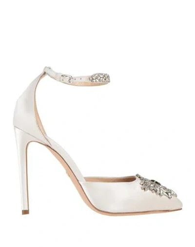 Giambattista Valli Woman Pumps Off White Size 8 Textile Fibers