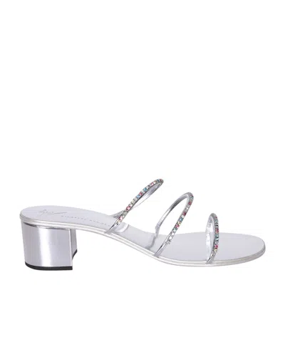 Giuseppe Zanotti Dark Colorful 40mm Mules In White