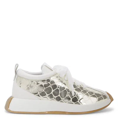 Giuseppe Zanotti Ferox Crocodile-print Sneakers In Silver