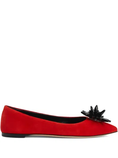 Giuseppe Zanotti Valliee Ballet Flats In Orange
