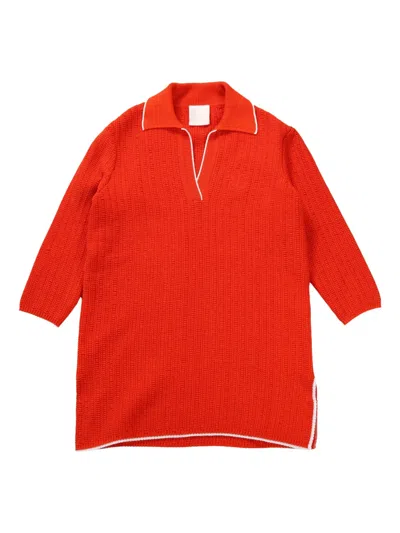 Givenchy 4g-embroidered Mini Dress In Orange