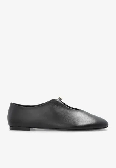 Givenchy 4g Liquid Nappa Leather Ballet Flats In Black