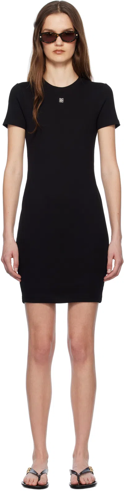 Givenchy Black 4g Short Sleeves Rib Tank Minidress