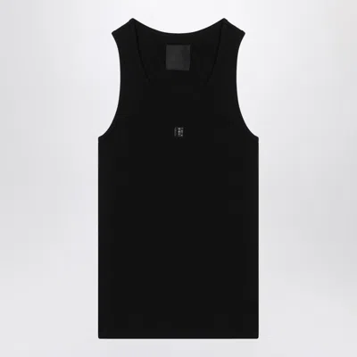 Givenchy Slim Fit Tank Top In Cotton With 4g Detail In Black