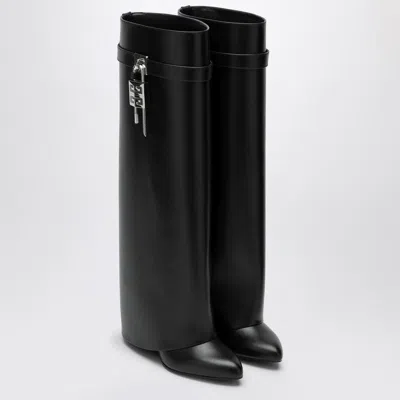 GIVENCHY GIVENCHY BLACK LEATHER SHARK LOCK BOOT WOMEN