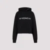 Givenchy Black Archetype Short Sweatshirt With Logo In Black