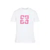 GIVENCHY GIVENCHY CLASSIC WHITE COTTON T-SHIRT WITH BOLD GRAPHIC DESIGN