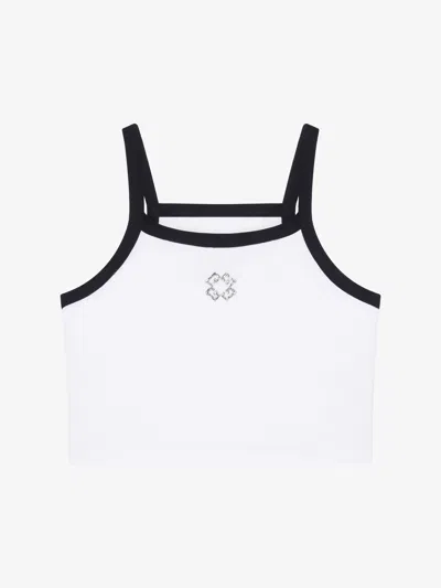 Givenchy Cropped Spaghetti Strap Tank Top In White
