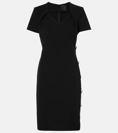 Givenchy Button-detail Punto-milano Mini Dress In Black