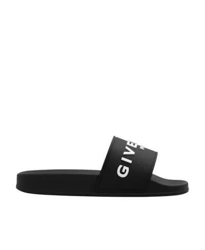 GIVENCHY SLIDE FLAT SANDALS IN RECYCLED RUBBER