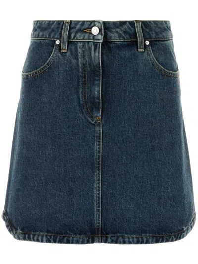 Givenchy High-waisted Denim Skirt In Blue