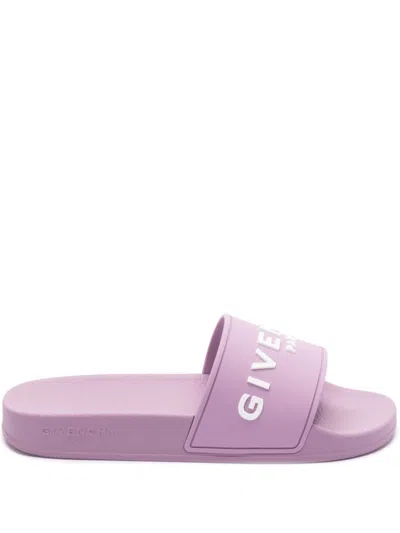 Givenchy Purple Rubber Pool Slides