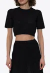 Givenchy Cropped Sweater In Monogram 72 Jacquard In Black
