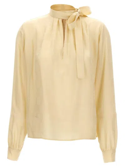 Givenchy Logo Lavalliere Shirt In Beige