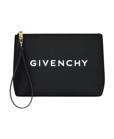 Givenchy Logo-print Clutch Bag In Black