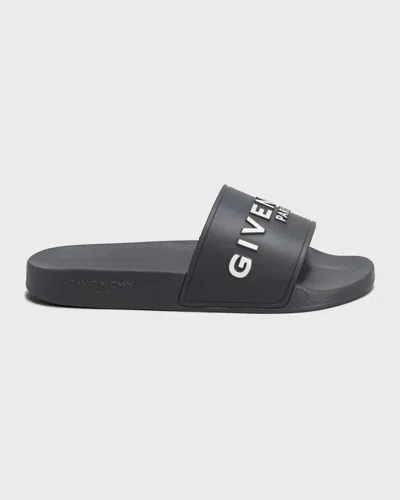 GIVENCHY LOGO RUBBER SANDAL SLIDE,PROD223370101