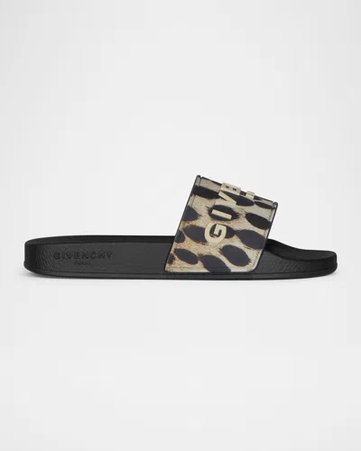 GIVENCHY LOGO SLIDE SANDALS