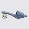 Givenchy Pearly Denim G Cube-heel Mule Sandals