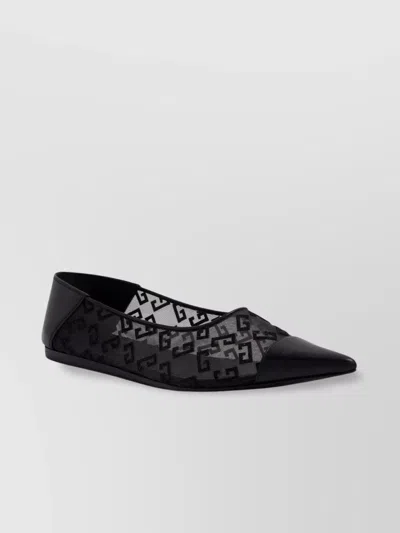 Givenchy Mesh Pointed Ballerina Shoes In Black