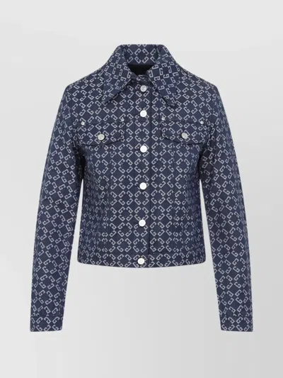 Givenchy Monogram Logo Jacquard Denim Jacket In Blue