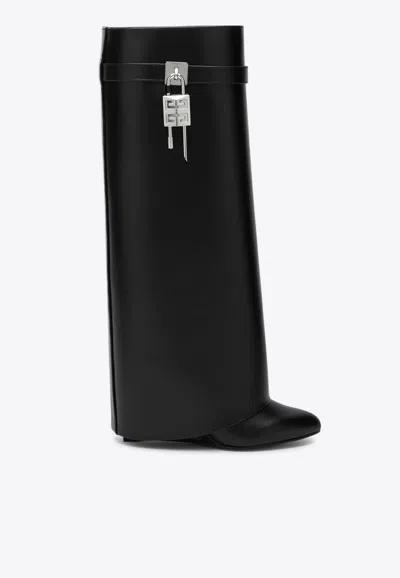 GIVENCHY SHARK LOCK CALF LEATHER KNEE-HIGH BOOTS