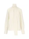 Givenchy Blouse In Silk With Lavallière In Cream