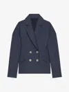 Givenchy Long-sleeved Wool Jacket In Blue