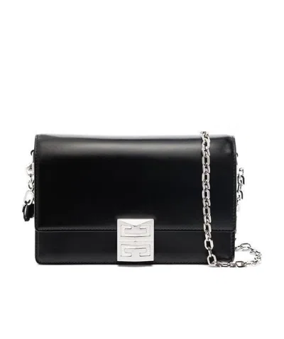 Givenchy Small 4g Leather Shoulder Bag In Black