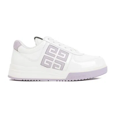 Givenchy G4 Sneakers In Patent Leather In White Lilac