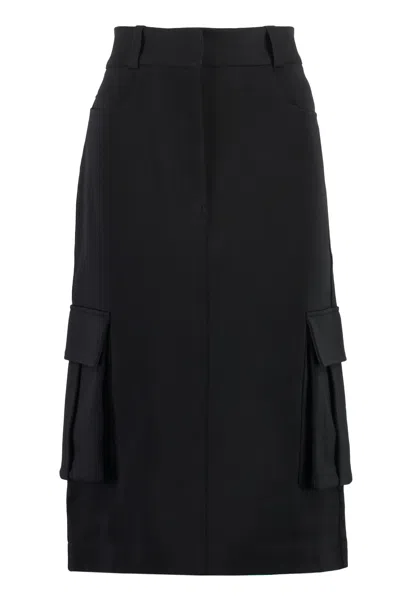 Givenchy Technical Fabric Mini Skirt With Dual Back Pockets In Black
