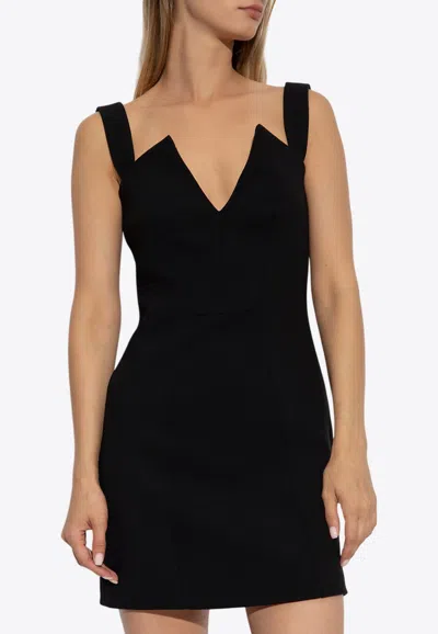 Givenchy V-neckline Fitted Mini Dress In Black