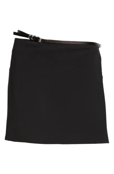 Givenchy Voyou Faux Leather Mini Wrap Skirt In Black