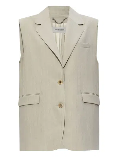 Golden Goose Button-down Gilet In Neutrals