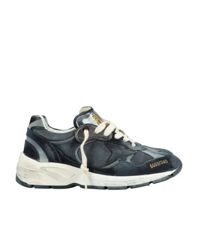 Golden Goose Running Dad Leather Sneakers In Light Grey