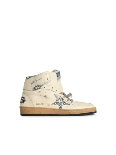 GOLDEN GOOSE GOLDEN GOOSE 'SKY STAR' WHITE LEATHER SNEAKERS WOMEN