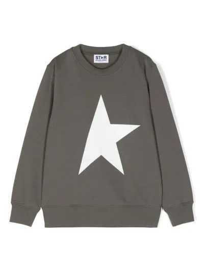 Golden Goose Kids' Star-print Sweatshirt In Green