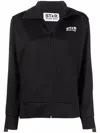 Golden Goose Zip-up Star Logo Sweatshirt In Black
