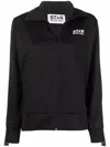 Golden Goose Zip-up Star Logo Sweatshirt In Black