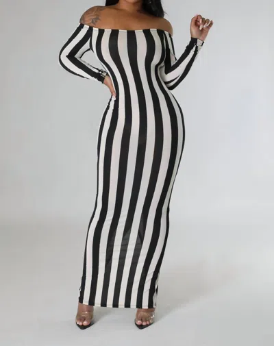 Good Time Usa Maxi Bodycon Dress In Monochrome
