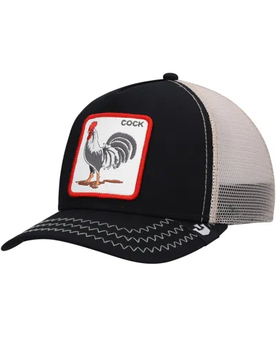 Goorin Bros Men's Natural/black The Rooster Trucker Snapback Hat In Black,natural