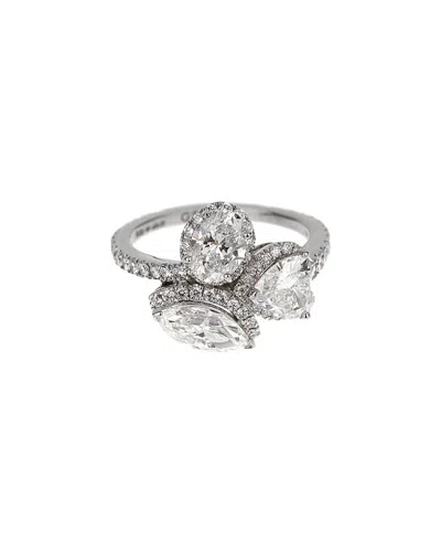 Graff 18k 2.78 Ct. Tw. Diamond Cocktail Ring (authentic ) In Gray