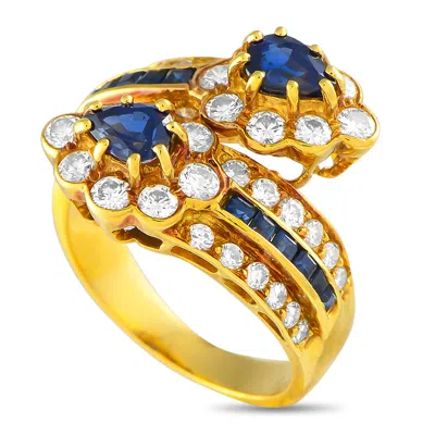 Graff 18k Yellow Gold 0.75ct Diamond And Sapphire Ring Gr19-031825
