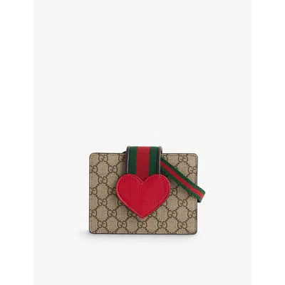 Gucci Babies' B.e/coc/h.re/vrv/vrv Kids' G Heart Canavs Shoulder Bag In Brown