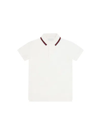 Gucci Kids' Cotton Polo Shirt For Boy In Optical White/mix