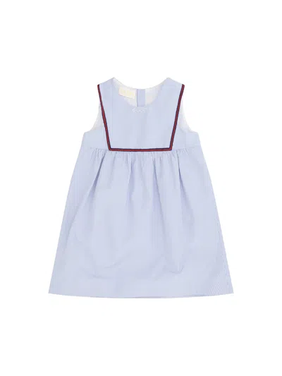 Gucci Kids' Dress For Girls In White/azure
