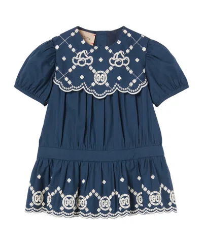 Gucci Embroidered Dress In Blue
