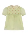 Gucci Floral-embroidery Silk Organza Dress In Nude