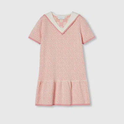 Gucci Kids' Gg Cotton Dress In Pink