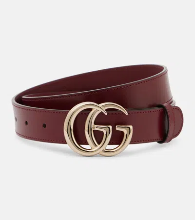 Gucci 30mm Gg Marmont Leather Belt In Red